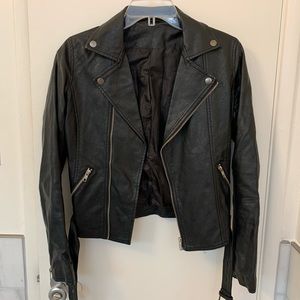 Faux Leather Brandy Melville Fitter Biker Jacket